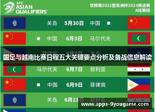 国足与越南比赛日程五大关键要点分析及备战信息解读